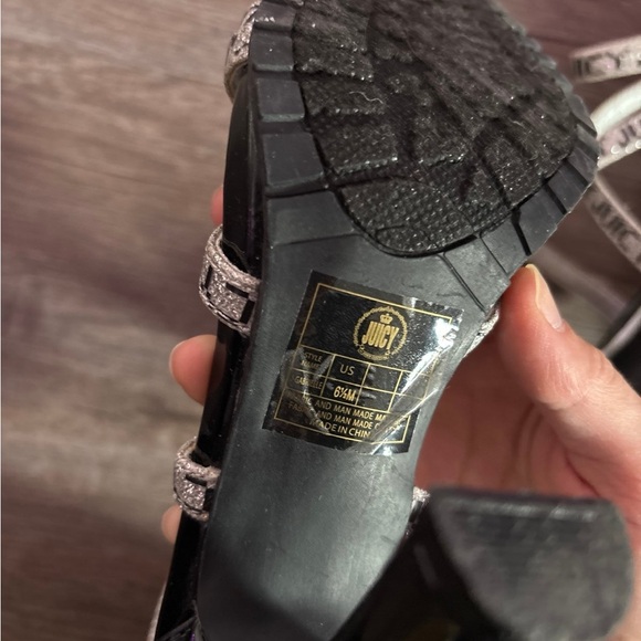 Juicy Couture Black and Silver Strappy Heels - Picture 3 of 4